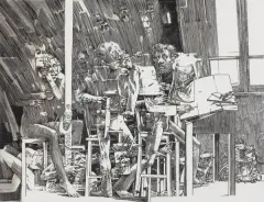 Jacek Gaj, Kuszenie III, 1976, miedzioryt, papier