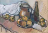 Janusz Strzałecki, MARTWA NATURA Z CEBULAMI, 1955, ołówek, akwarela, papier