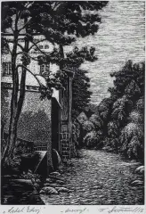 Tadeusz Dworzański, LĄDEK ZDRÓJ, 1956, drzeworyt, papier
