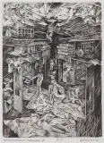 Henryk Fajlhauer, KROKODYLOWY ZAUŁEK III, miedzioryt, papier