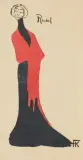 Karol Frycz, HELENA SULIMA JAKO RACHEL, litografia barwna, papier