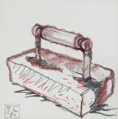 BEZ TYTUŁU by Tomasz Kawiak, 1980, kredki, papier, sold Aug 2020