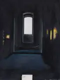 Castello di Tusa, Sicily 1994 by Maria Teresa Kuczyńska, tusz, pastel, papier, sold Aug 2020