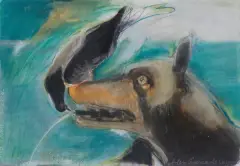 Maria Teresa Kuczyńska, Motyw włoski, pastel, gwasz, akwarela, papier