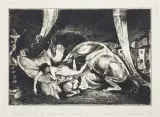 Ogiery i eunuchy by Małgorzata Leszczewska-Włodarska, 1992, akwaforta, papier kremowy, sold Aug 2020