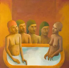 Adam Szulc, ROZMYŚLANIA 2 -POKÓJ KĄPIELOWY, 1997, olej, płótno