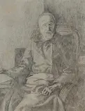 Malarz Nierozpoznany, PORTRET MĘŻCZYZNY W FOTELU, ołówek, papier