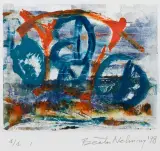 Beata Nehring, Kompozycja niebieska, 1998, monotypia, papier