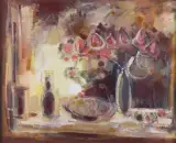 Elżbieta Szołomiak, PROMIEŃ SŁOŃCA, 1998, olej, płótno