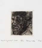 Piotr Szurek, Autoportret, 1990, akwaforta, papier