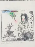 Karol Wieczorek, ZNAK ZODIAKU PANNA, 1985, linoryt, kredki, papier kremowy
