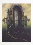 KATEDRA I by Jacek Yerka, 1996, giclée, papier, sold Aug 2020