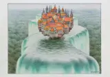 OSTATNIA PROSTA by Jacek Yerka, 2019, kredki, ołówek, papier, sold Aug 2020
