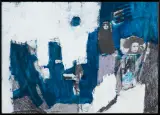 Weronika Raczyńska, Obserwator aktorek, kolaż, akryl, węgiel, pastel, papier
