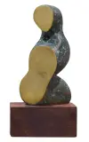 FIGURA by Tadeusz Łodziana, lata 70. XX w., brąz polerowany i patynowany, sold Jun 2020