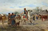 Ludwik Gędłek, TARG NA KLEPARZU, olej, deska