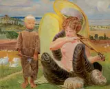 Jacek Malczewski, Pastuszek i Chimera, 1905, olej, tektura