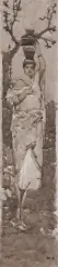 Wilhelm Kotarbiński, KOBIETA Z WAZONEM NA GŁOWIE, przed 1900, akwarela, papier