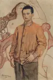 Józef Mehoffer, MŁODZIEŃCZE FANTAZJE, 1928, ołówek, akwarela, papier