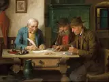 Josef Wagner-Höhenberg, U NOTARIUSZA, olej, płótno