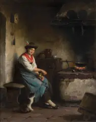 Rudolf Epp, PORANNA KAWA, olej, płótno