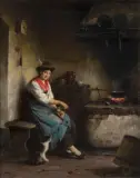 Rudolf Epp, PORANNA KAWA, olej, płótno