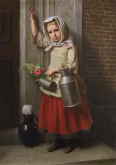 Friedrich Boser, MLECZARKA, 1863, olej, płótno