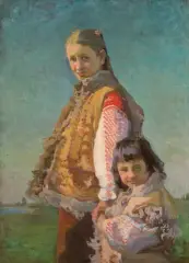 Iwan Trusz, HUCUŁKI, lata 20. XX w., olej, tektura
