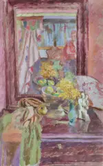 Wacław Taranczewski, MARTWA NATURA PRZED LUSTREM, 1938, olej, płótno