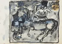 BEZ TYTUŁU by Eugeniusz Markowski, akwarela, gwasz, tusz pędzel, papier, sold May 2020