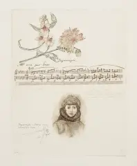 Leszek Rózga, IMPROMPTU – MATCE MOJEJ, 1975, akwaforta barwna, papier