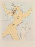 Z CYKLU BAJKI JAPOŃSKIE by Salvador Dalí, 1974, sucha igła, akwaforta, szablon, sold Apr 2020