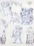 RYSUNKI by Edward Dwurnik, 1998, cienkopis czarny, papier kremowy, offered Apr 2020