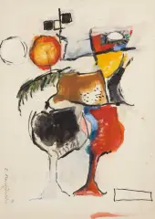 MARTWA NATURA by Eugeniusz Markowski, gwasz, papier, sold Apr 2020