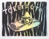 Jarosław Modzelewski, Törpeauto, 2009, litografia, papier