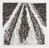 Emilia Nożko-Paprocka, KOMPOZYCJA - PELETON, 1970, linoryt, papier