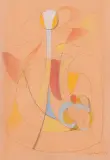 Joseph Kapelyan, Kompozycja abstrakcyjna II, 1998, kredki, ołówek, papier