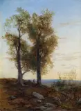 Henryk Grabiński, PEJZAŻ ROMANTYCZNY, 1887, olej, płótno