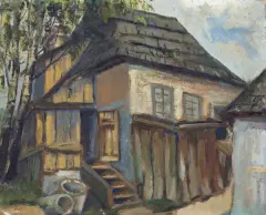 Abraham Neuman, CHATA, olej, tektura