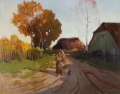 Roman Bratkowski, KOBIETA Z CHRUSTEM, olej, płótno