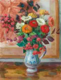 Franciszek Prochaska, KWIATY W DZBANKU, 1933, olej, płótno