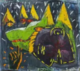 Zdzisław Nitka, PRZYJACIELE, 1987, olej, płótno