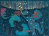 Jan Dobkowski, OCZEKIWANIE, 1989, olej, akryl, płótno
