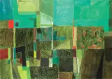 PEJZAŻ Z BŁĘKITNYM HORYZONTEM by Włodzimierz Jan Zakrzewski, 1972, olej, płótno, offered Mar 2020