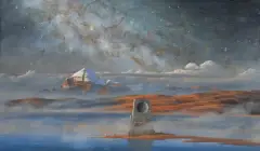 KAILASH, 2 II 2020 by Maksymilian Novak-Zemplinski, olej, płyta pilśniowa, sold Mar 2020