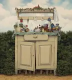 SZAFKARNIA by Jacek Yerka, 1990, akryl, płótno, sold Mar 2020
