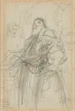 Jan Matejko, SZKIC DO OBRAZU „OCIEMNIAŁY WIT STWOSZ", ołówek, papier