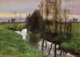 Pejzaż z Brzostkowa by Michał Gorstkin-Wywiórski, 1907, olej, płótno, sold Mar 2020