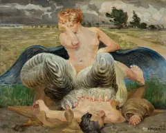 Jacek Malczewski, ARTYSTA I CHIMERA, 1906, olej, tektura