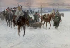W ODWROCIE SPOD MOSKWY by Jan Chełmiński, 1888-1899, olej, płótno, offered Mar 2020